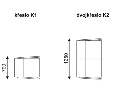 PF nábytek Toscano rozměry